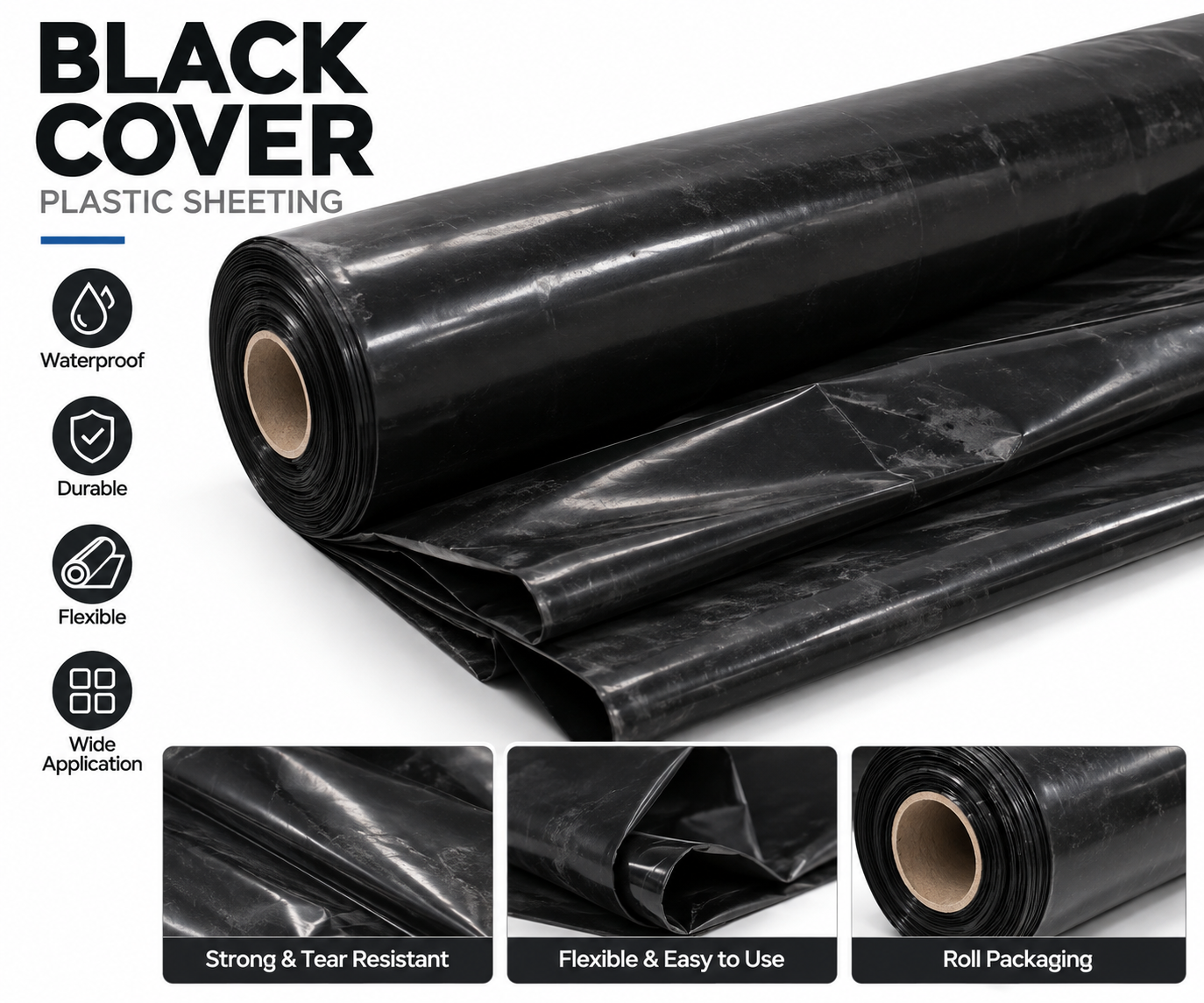 Black Cover plastic sheeting